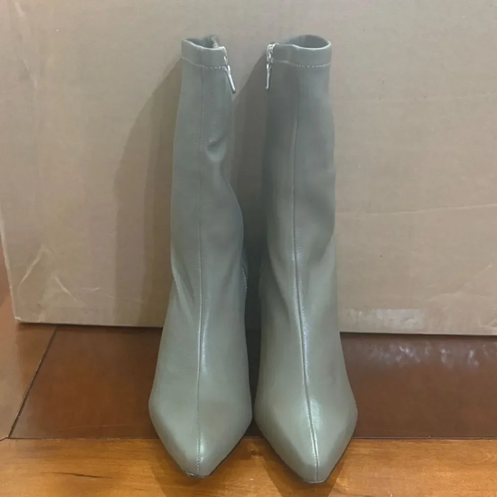 Rag & Bone Phoenix Sage Green Stretch Leather Wedge Boots Size 37.5 NWOT